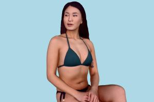 Aneko Posed Swimwear Swimwear, Swimwear-bundle, posed, girl, female, woman, summer, beach, scanned, people, renderpeople